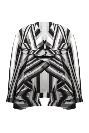 Black, Cream and Transparent  Striped "Antarctic" Top