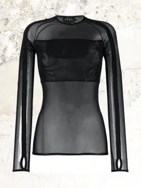 Johanna Parv transparent long-sleeve sheer t-shirt