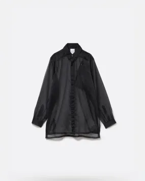 TRANSPARENT RIP-STOP SEAM POCKET SHIRT .11【BLACK】