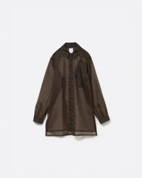 TRANSPARENT RIP-STOP SEAM POCKET SHIRT .11【KHAKI】