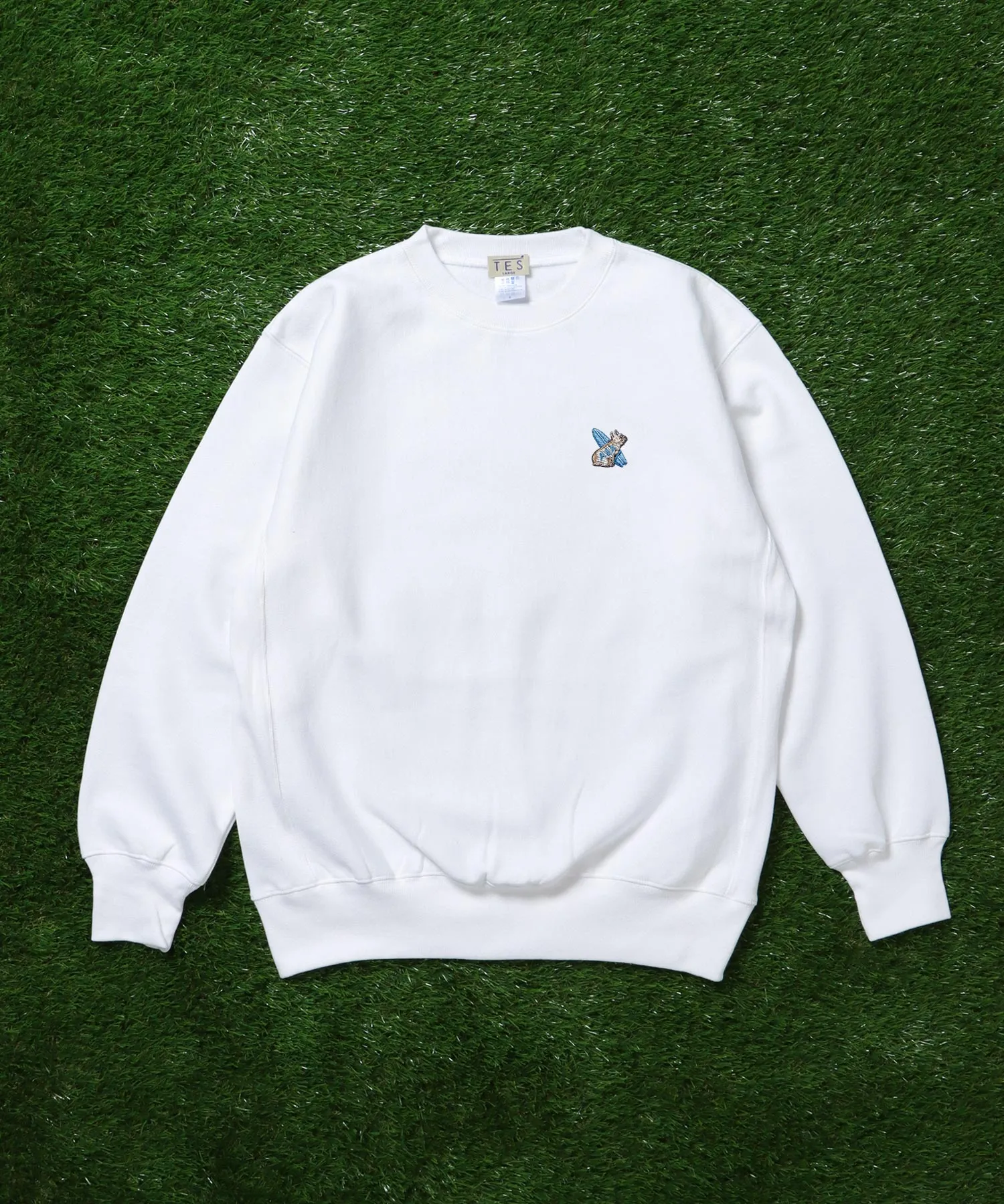 ≪カスタムオーダー≫ TES SURF BUHI CUSTOM ONE POINT EMB CREW SWEAT / ワンポイント刺繍スウェット