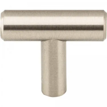 1-9/16" OVERALL LENGTH SATIN NICKEL NAPLES CABINET "T" KNOB #40SN