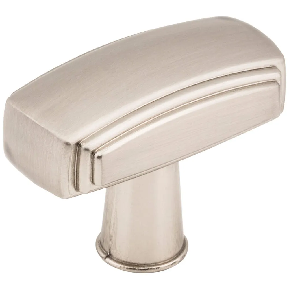 1-9/16" Overall Length Satin Nickel Rectangle Delgado Cabinet Knob (Tomlin)