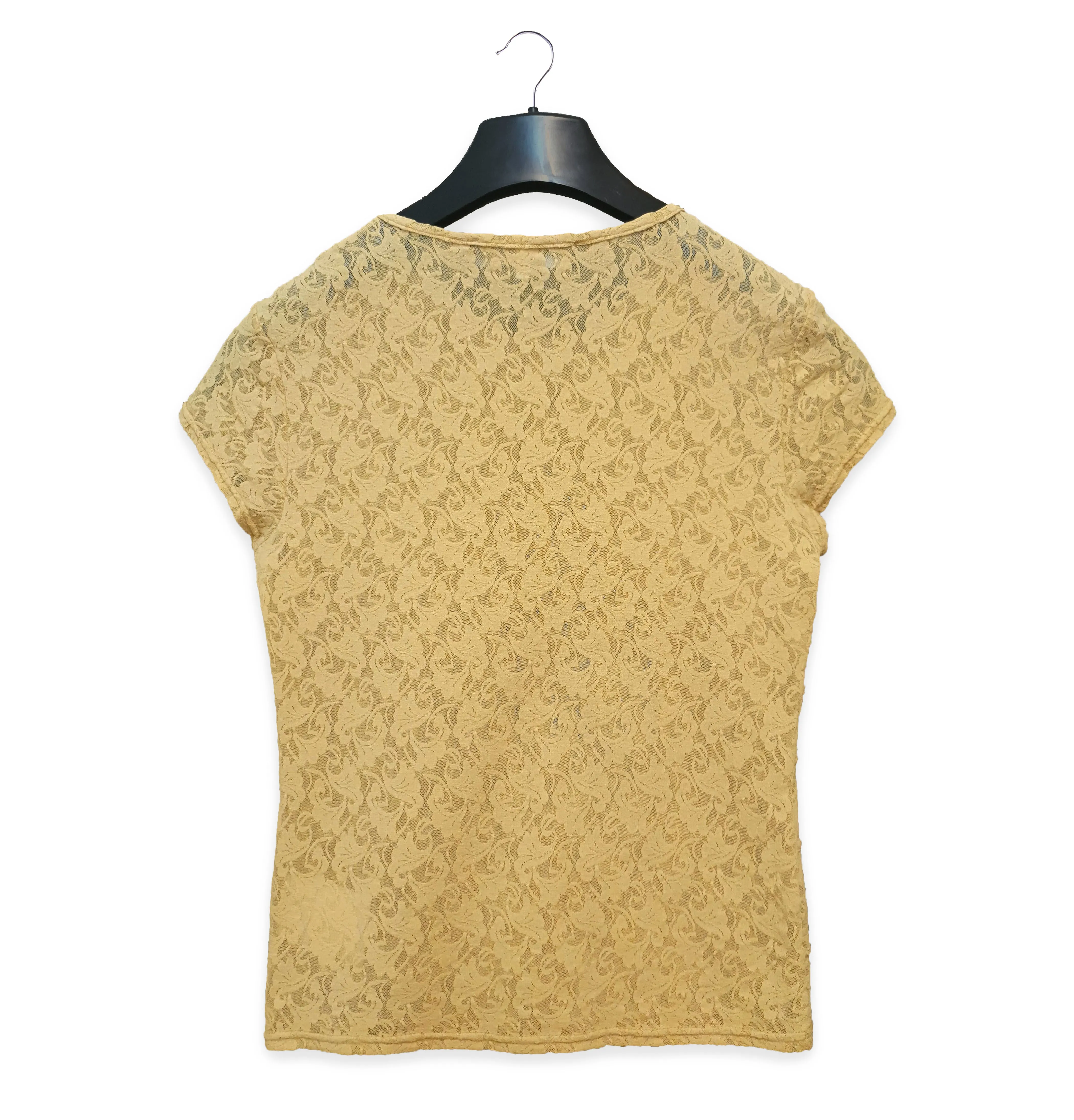 1996 T-Shirt with Seam Details in Stretch Lace