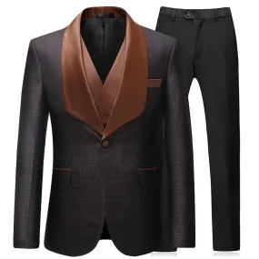 3 Pieces Men Suit Business Casual Men Dress Suits Spring Autumn Slim Fit Wedding Party Blazer Pant Vest Set