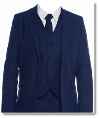 694 - Navy Slim Cut Boys 5pce Suit