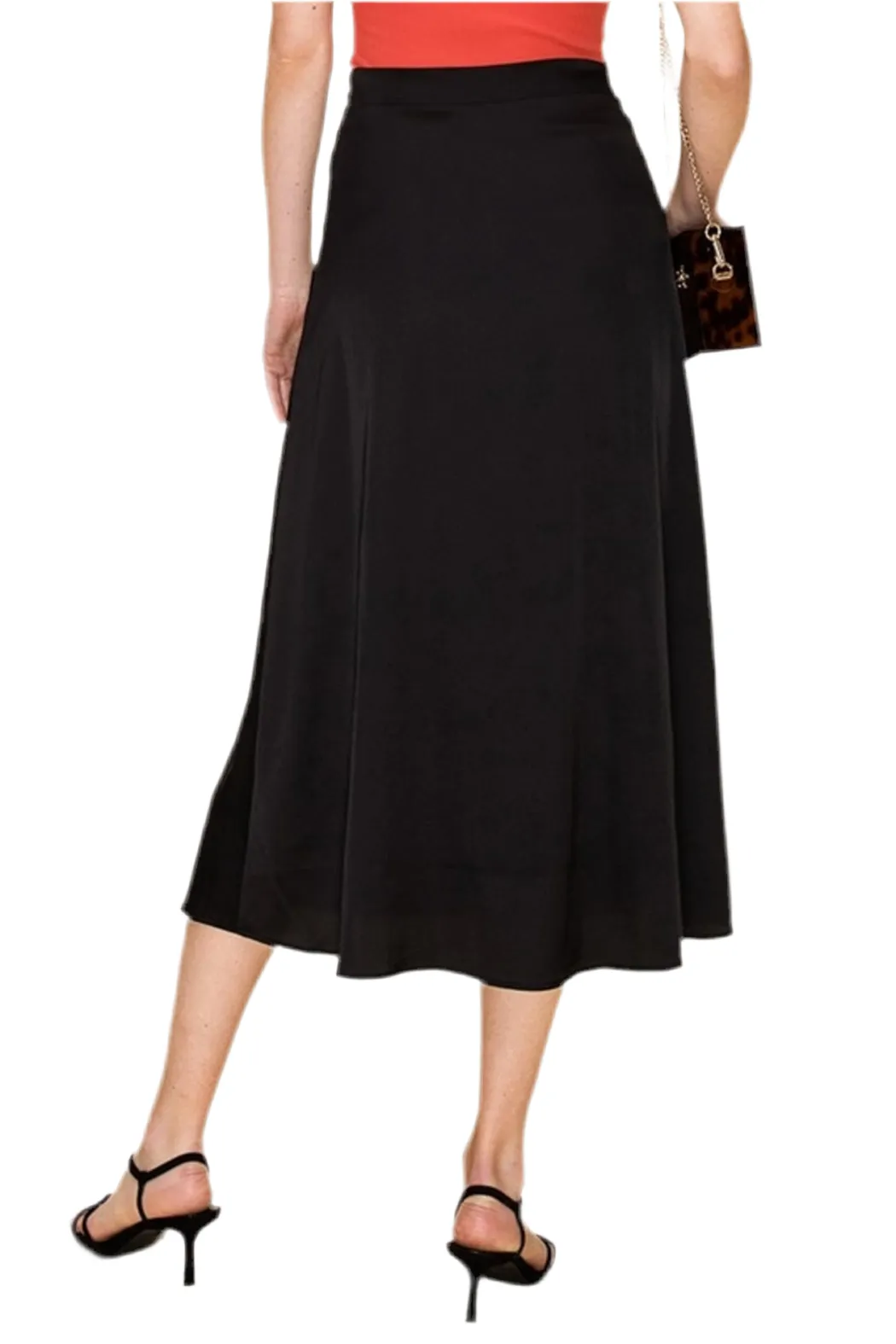 8586: SATIN MIDI SKIRT