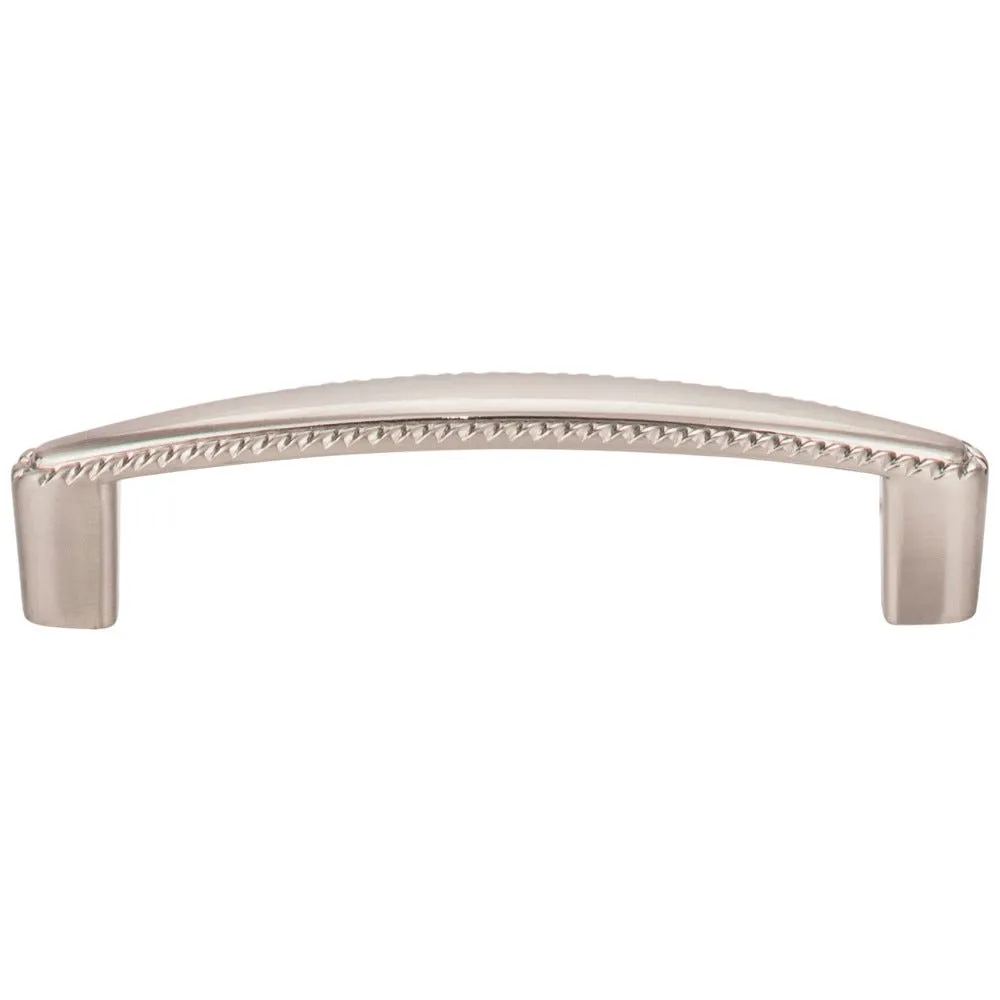 96 mm Center-to-Center Satin Nickel Rope Detailed Lindos Cabinet Pull