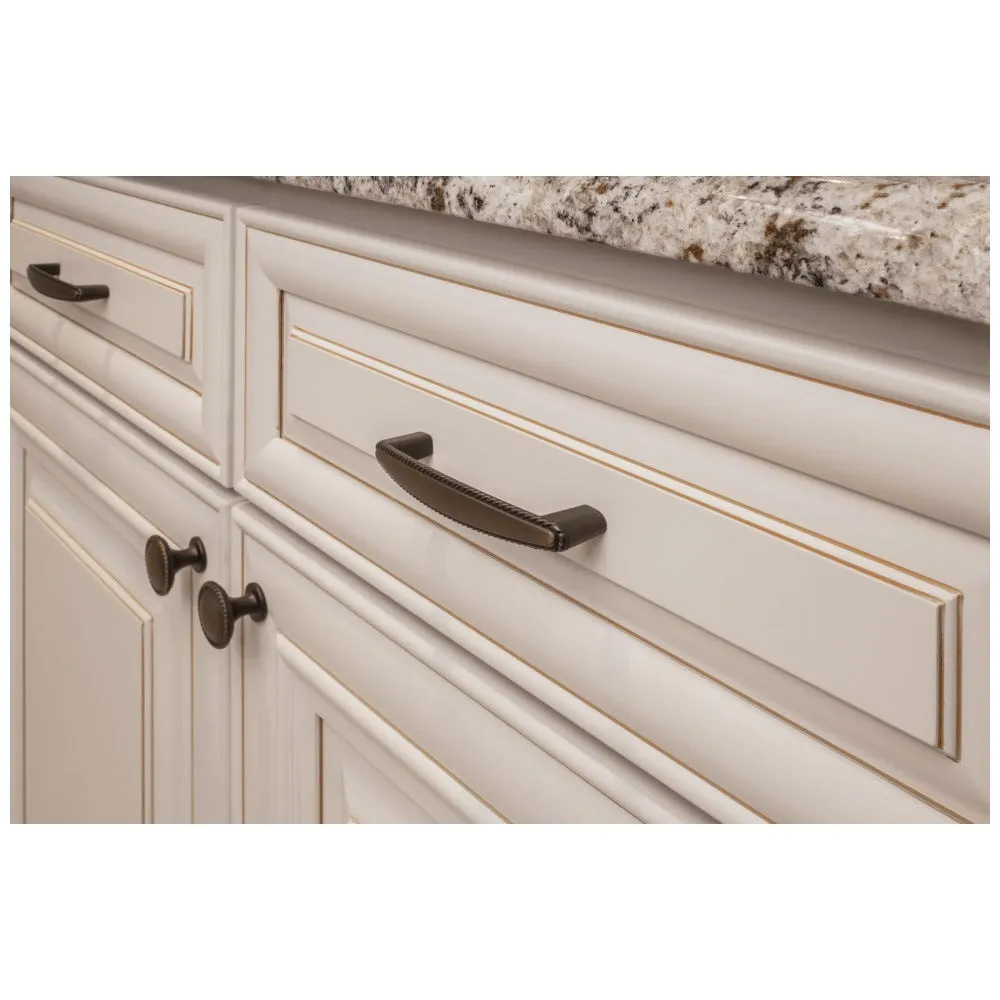 96 mm Center-to-Center Satin Nickel Rope Detailed Lindos Cabinet Pull