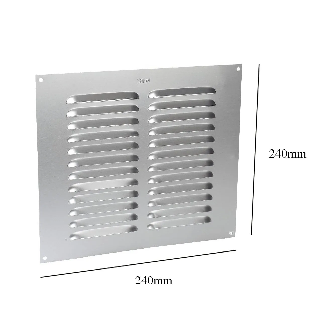 9" x 9" Aluminium Louvre Air Vent Satin Chrome Grille Cover