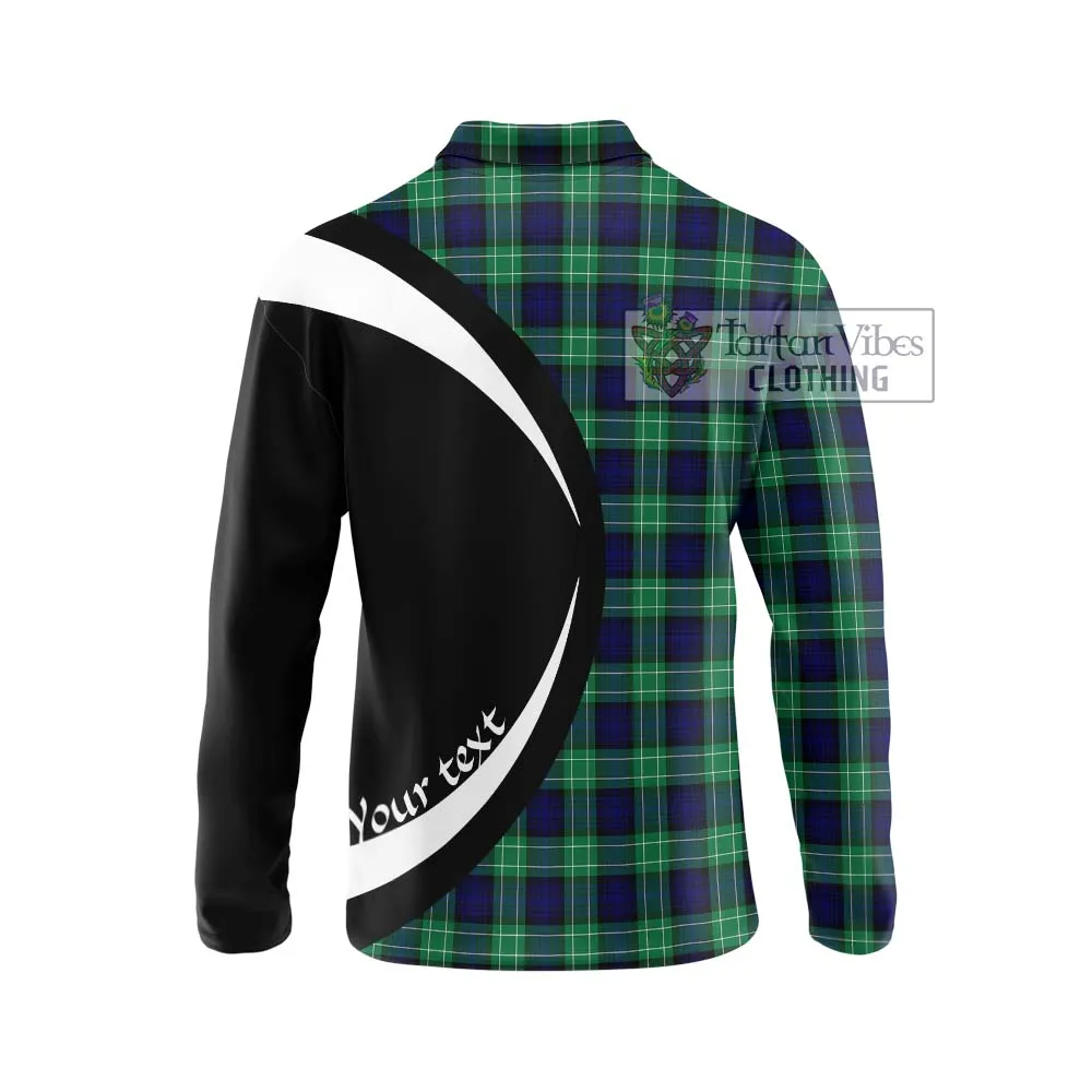 Abercrombie Tartan Long Sleeve Polo Shirt with Family Crest Circle Style