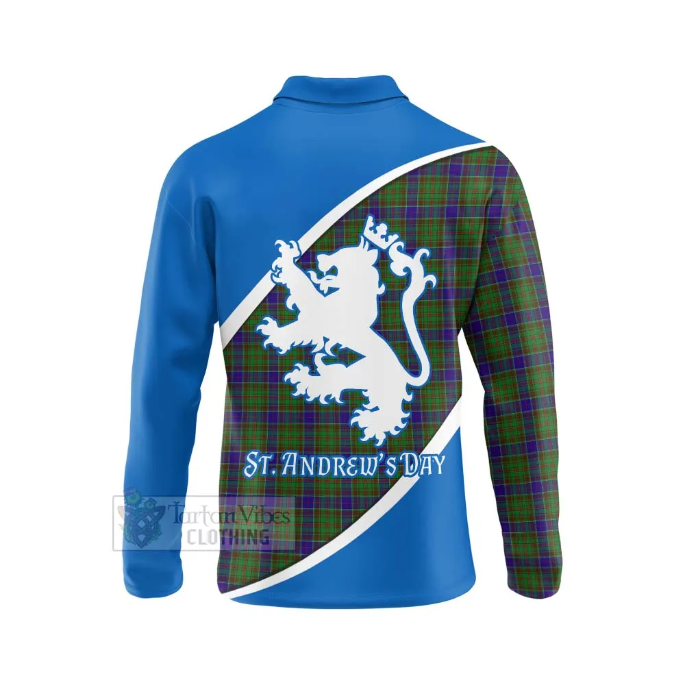 Adam Family Crest Tartan Long Sleeve Polo Shirt Celebrate Saint Andrew's Day in Style