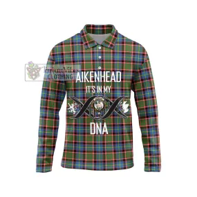 Aikenhead Tartan Long Sleeve Polo Shirt with Family Crest DNA In Me Style