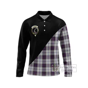 Alexander of Menstry Dress Tartan Long Sleeve Polo Shirt with Family Crest and Military Logo Style