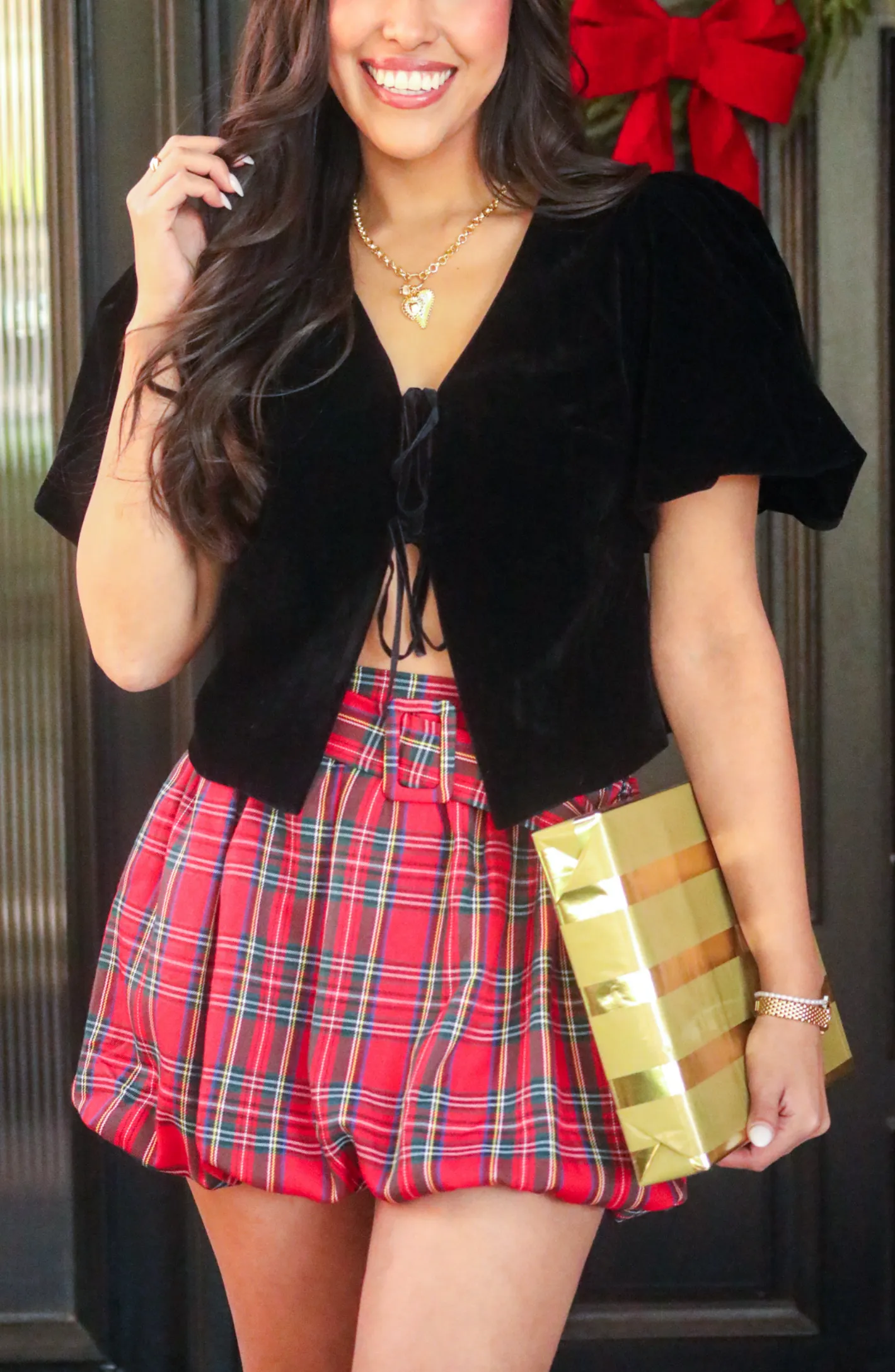 All The Days Red Plaid Skirt