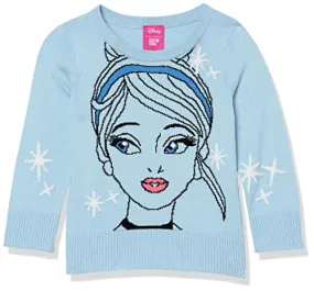 Amazon Essentials Disney | Marvel | Star Wars | Frozen | Princess Girls' Long Sleeve Knitted Pullover Crew Sweaters (Previously Spotted Zebra), Princess Cinderella, X-Small