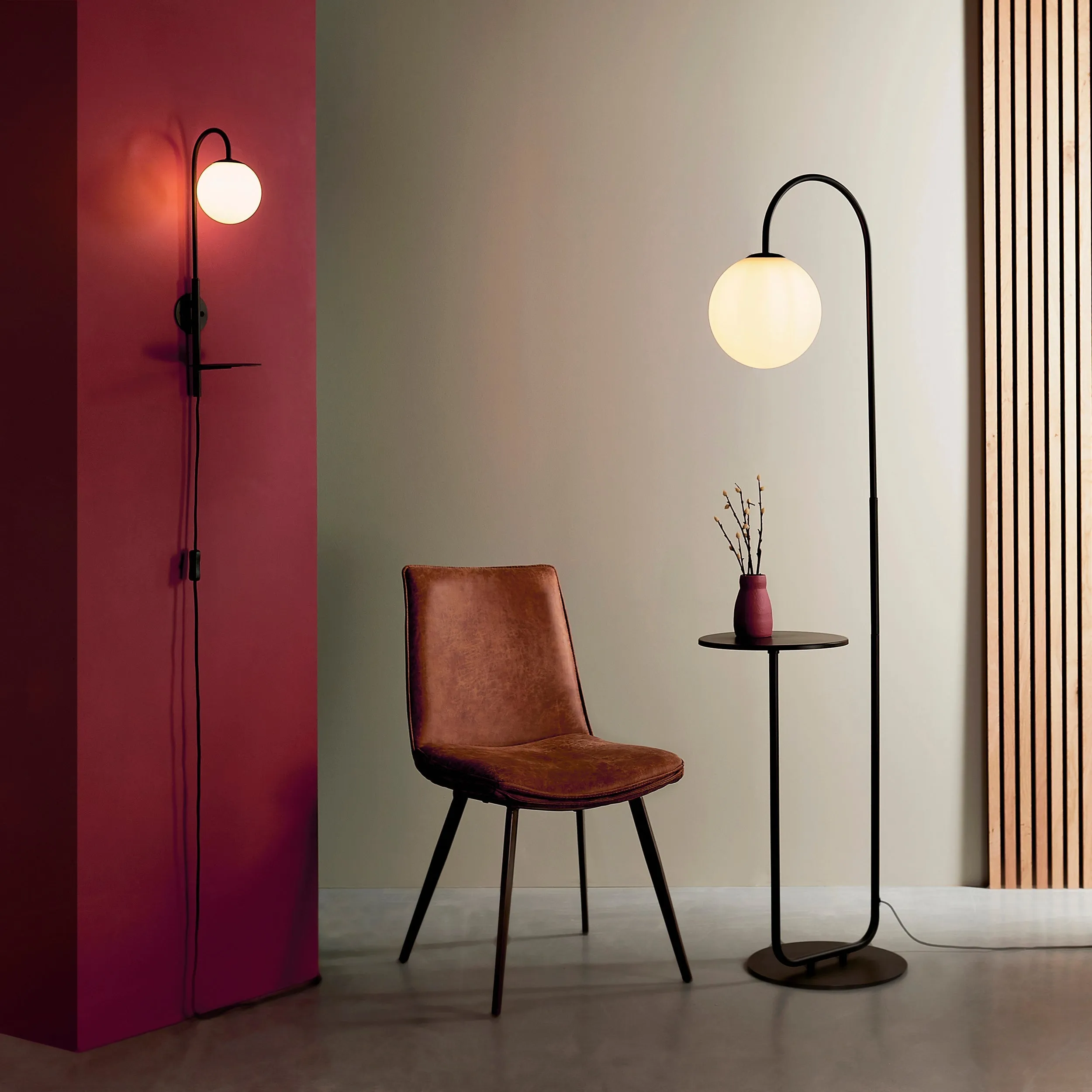 Amos Fusion Floor Lamp Satin Black