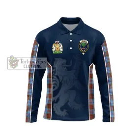 Anderson Modern Tartan Long Sleeve Polo Shirt with Family Crest and Lion Rampant Vibes Sport Style