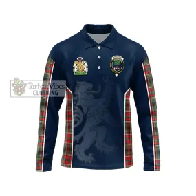 Anderson of Arbrake Tartan Long Sleeve Polo Shirt with Family Crest and Lion Rampant Vibes Sport Style