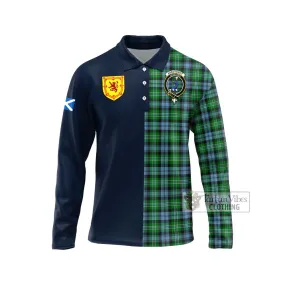 Arbuthnot Ancient Tartan Long Sleeve Polo Shirt Alba with Scottish Lion Royal Arm Half Style