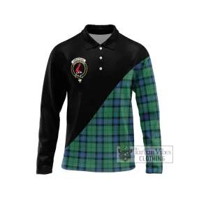 Armstrong Ancient Tartan Long Sleeve Polo Shirt with Family Crest and Military Logo Style