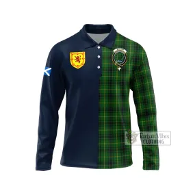 Arthur Tartan Long Sleeve Polo Shirt Alba with Scottish Lion Royal Arm Half Style