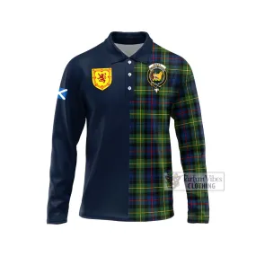 Bailey Modern Tartan Long Sleeve Polo Shirt Alba with Scottish Lion Royal Arm Half Style