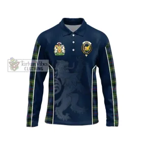 Bailey Modern Tartan Long Sleeve Polo Shirt with Family Crest and Lion Rampant Vibes Sport Style