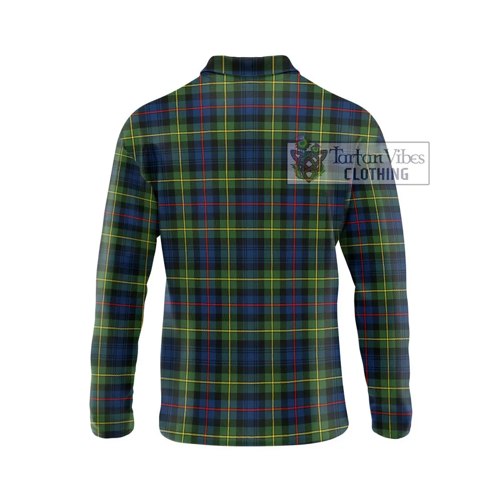 Bailey Modern Tartan Long Sleeve Polo Shirt with Family Crest DNA In Me Style