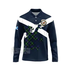 Baillie (Bailey) Tartan Lion Rampant Long Sleeve Polo Shirt  Proudly Display Your Heritage with Alba Gu Brath and Clan Name