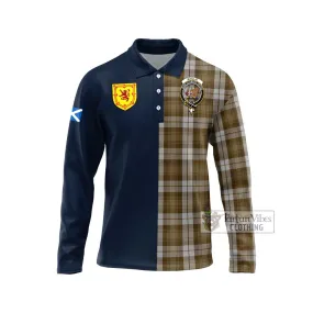 Baillie Dress Tartan Long Sleeve Polo Shirt Alba with Scottish Lion Royal Arm Half Style