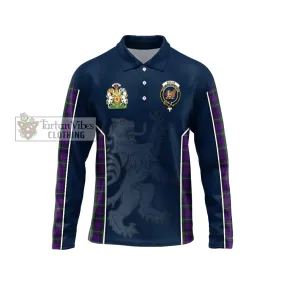 Baillie Highland Society Tartan Long Sleeve Polo Shirt with Family Crest and Lion Rampant Vibes Sport Style