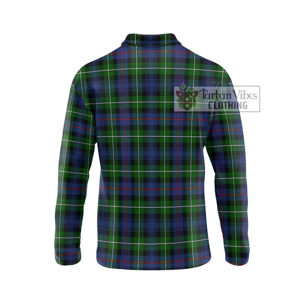 Baillie Tartan Long Sleeve Polo Shirt with Family Crest DNA In Me Style