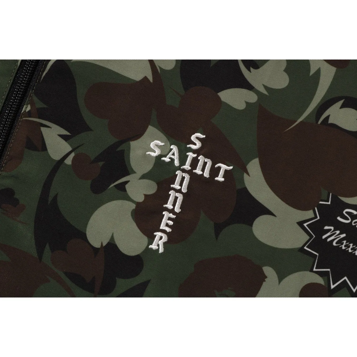 BAPE X SAINT MXXXXXX HEART CAMO TRACK JACKET MENS