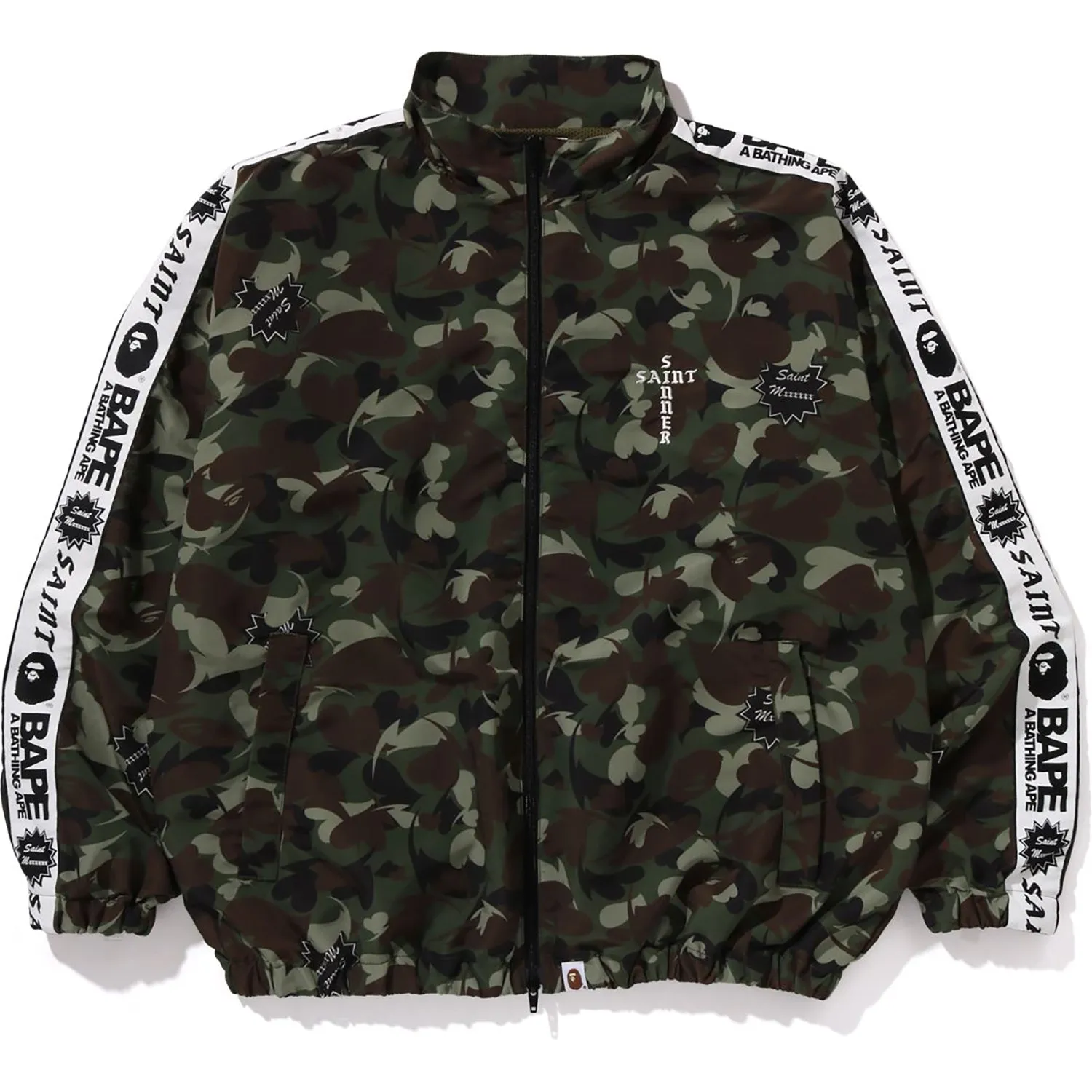 BAPE X SAINT MXXXXXX HEART CAMO TRACK JACKET MENS