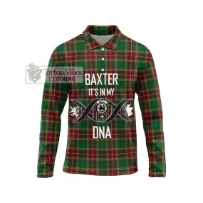 Baxter Tartan Long Sleeve Polo Shirt with Family Crest DNA In Me Style