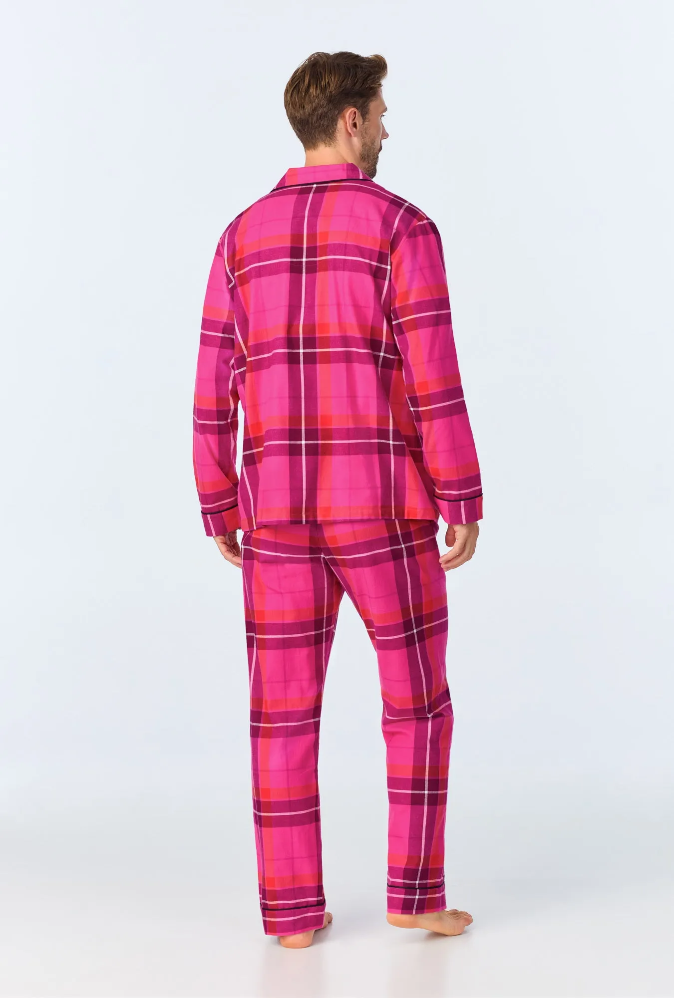 BedHead x Mr. Turk Aurora Plaid Men's Long Sleeve Classic Woven Portuguese Flannel PJ Set