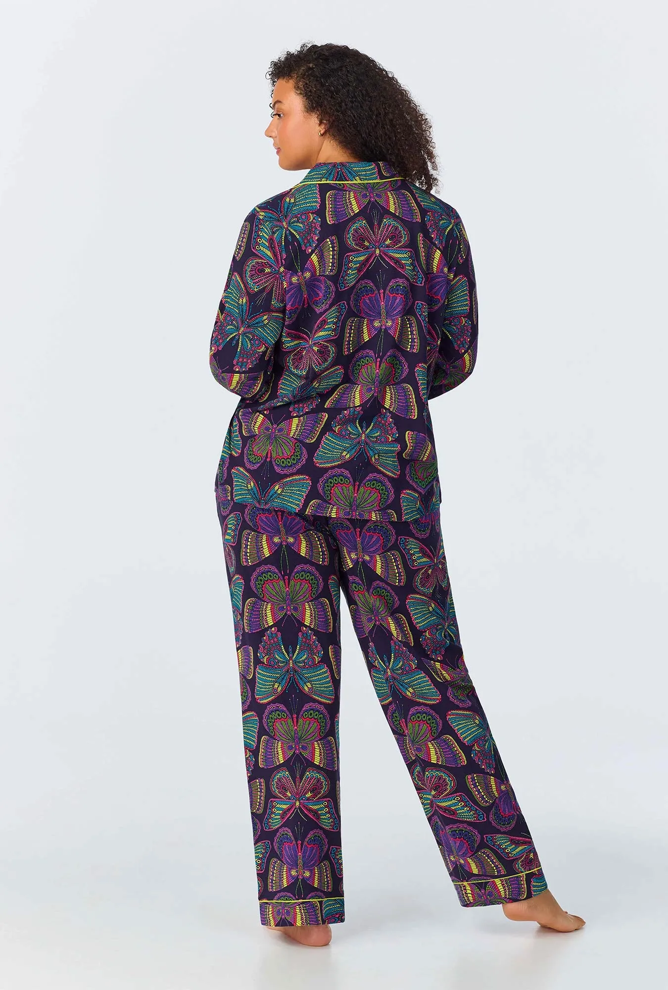 BedHead x Trina Turk Butterfly Long Sleeve Classic Stretch Jersey PJ Set