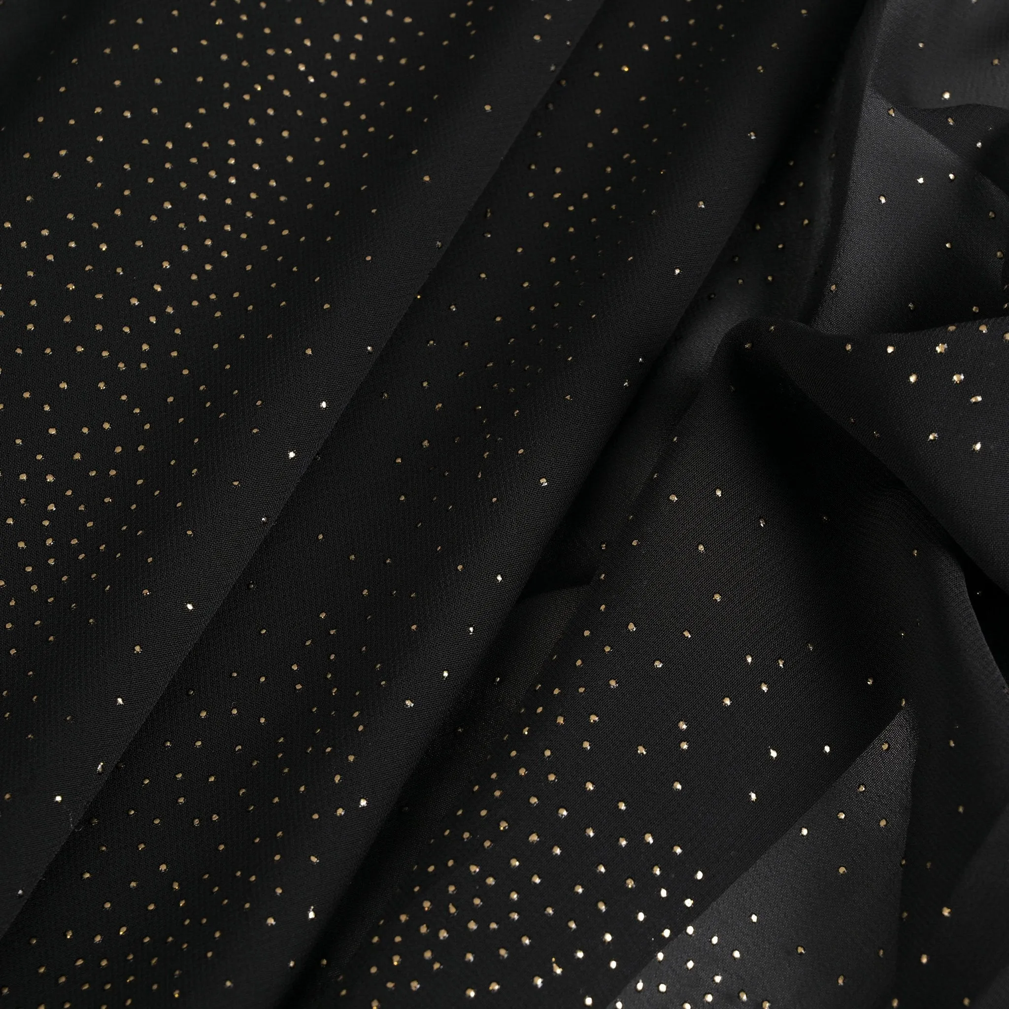 Black and Gold Chiffon Fabric 95210