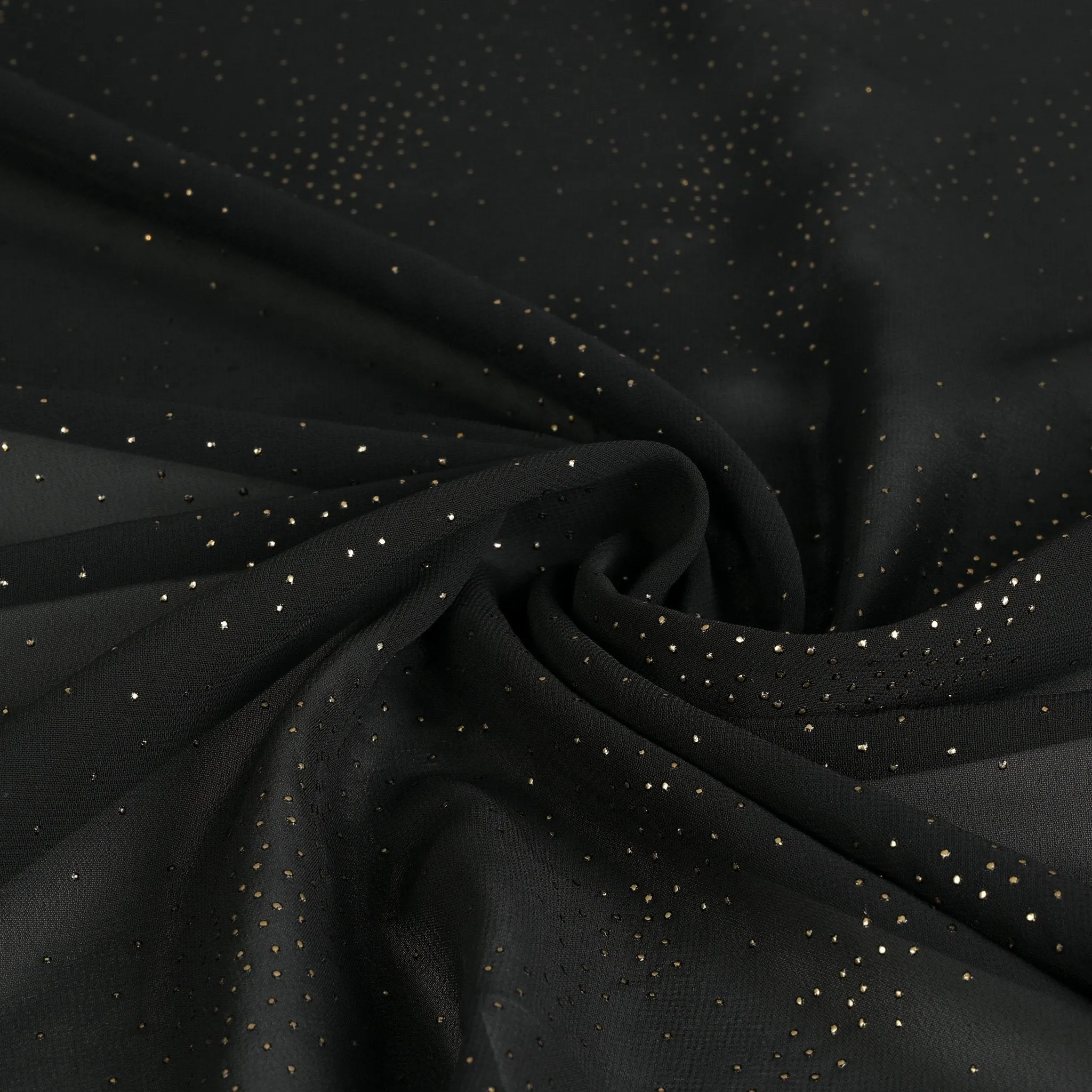 Black and Gold Chiffon Fabric 95210