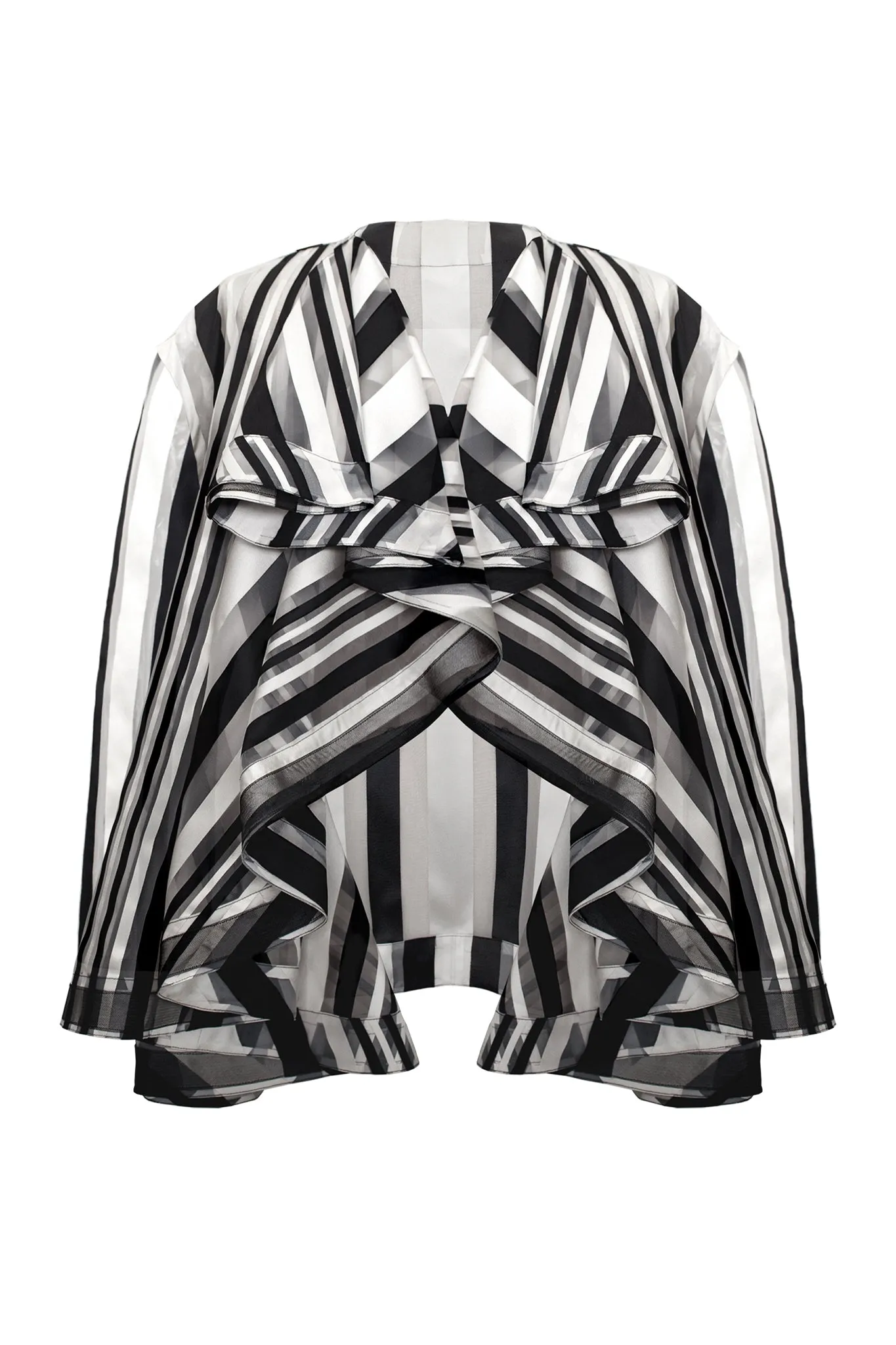 Black, Cream and Transparent  Striped "Antarctic" Top