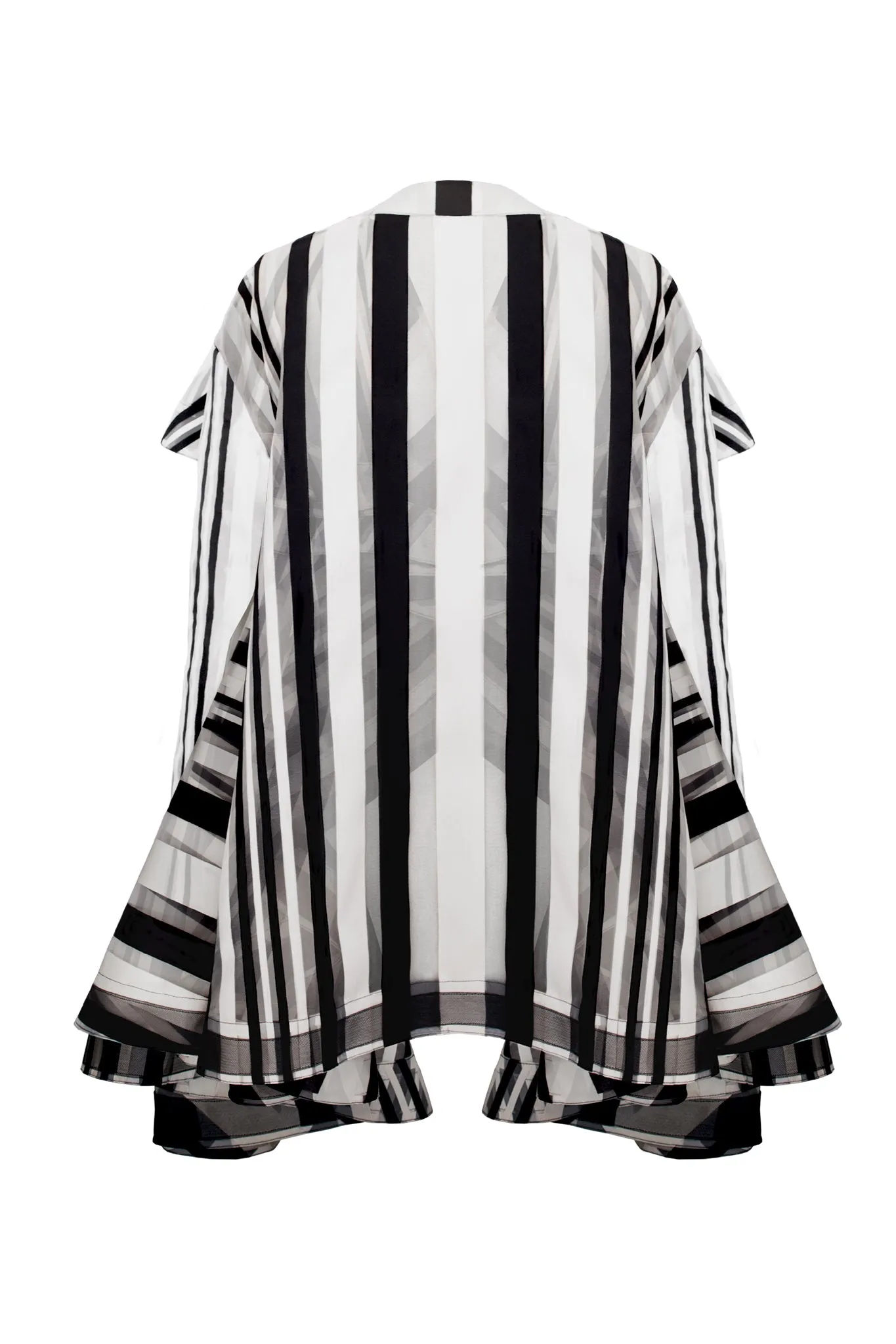 Black, Cream and Transparent  Striped "Antarctic" Top