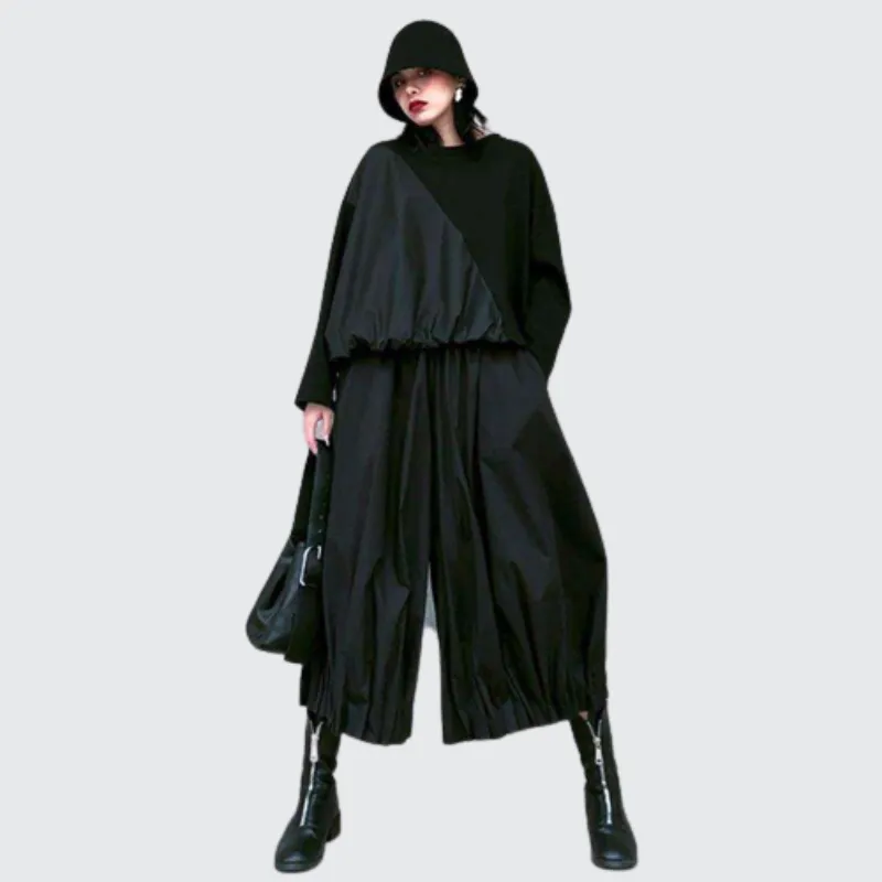 Black Hakama Pants Pleated