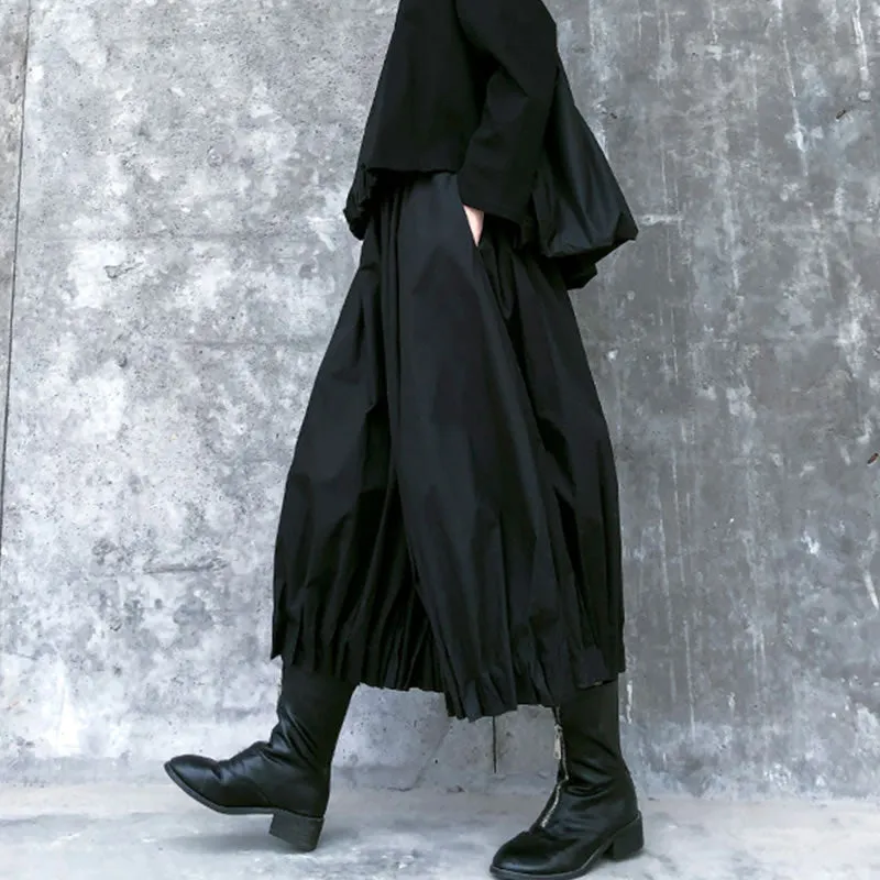 Black Hakama Pants Pleated