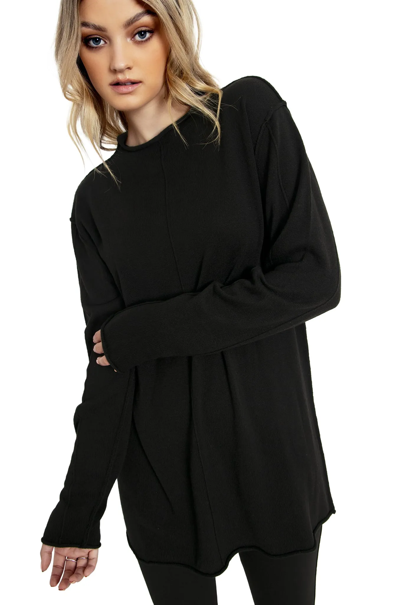 Black Knit Oversized Grunge Sweater