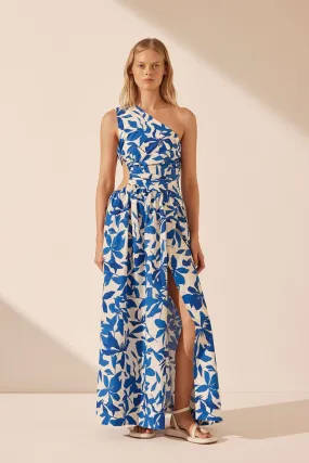 BLEUE ASYMMETRICAL CUT OUT MAXI DRESS