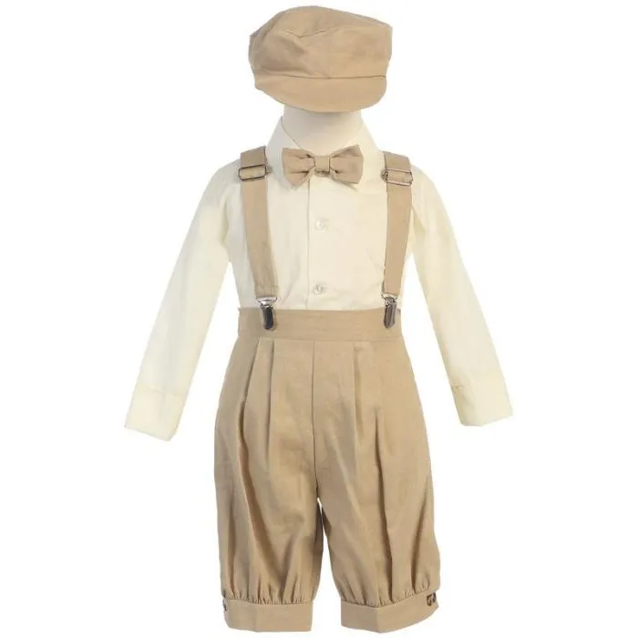 Boys Linen Suspender Set - G827