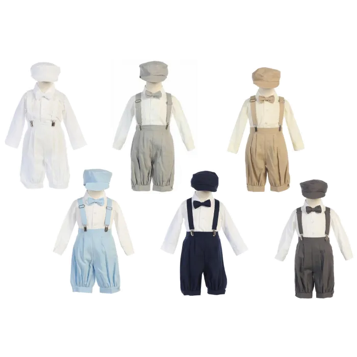 Boys Linen Suspender Set - G827