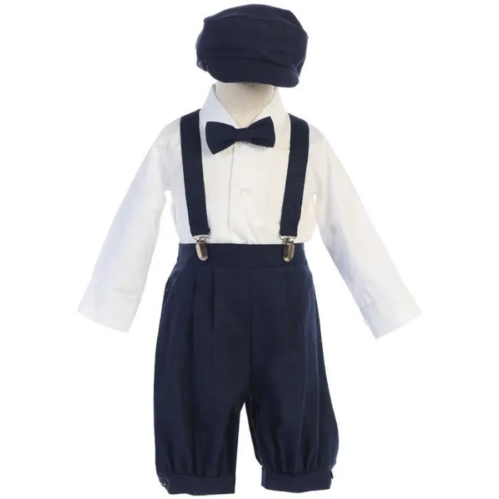 Boys Linen Suspender Set - G827