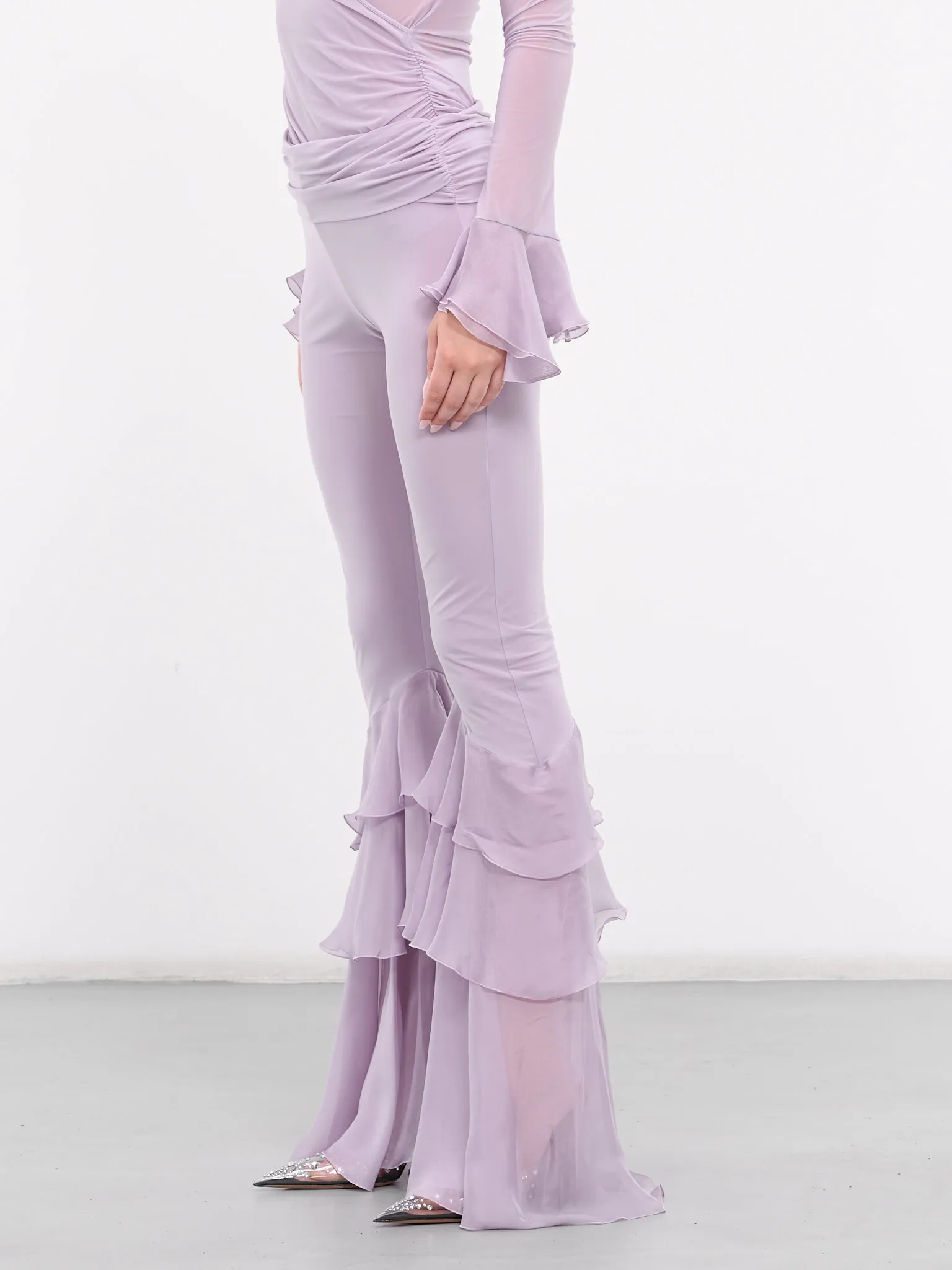 Chiffon Ruffle Pants (4P039A-N0710-LAVENDER)